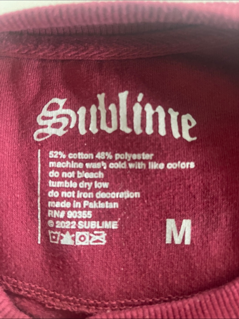 Sublime Graphic Crewneck Sweatshirt - Burgundy - Picture 3 of 3